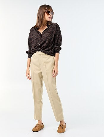 Pantalon cigarette uni pour femme