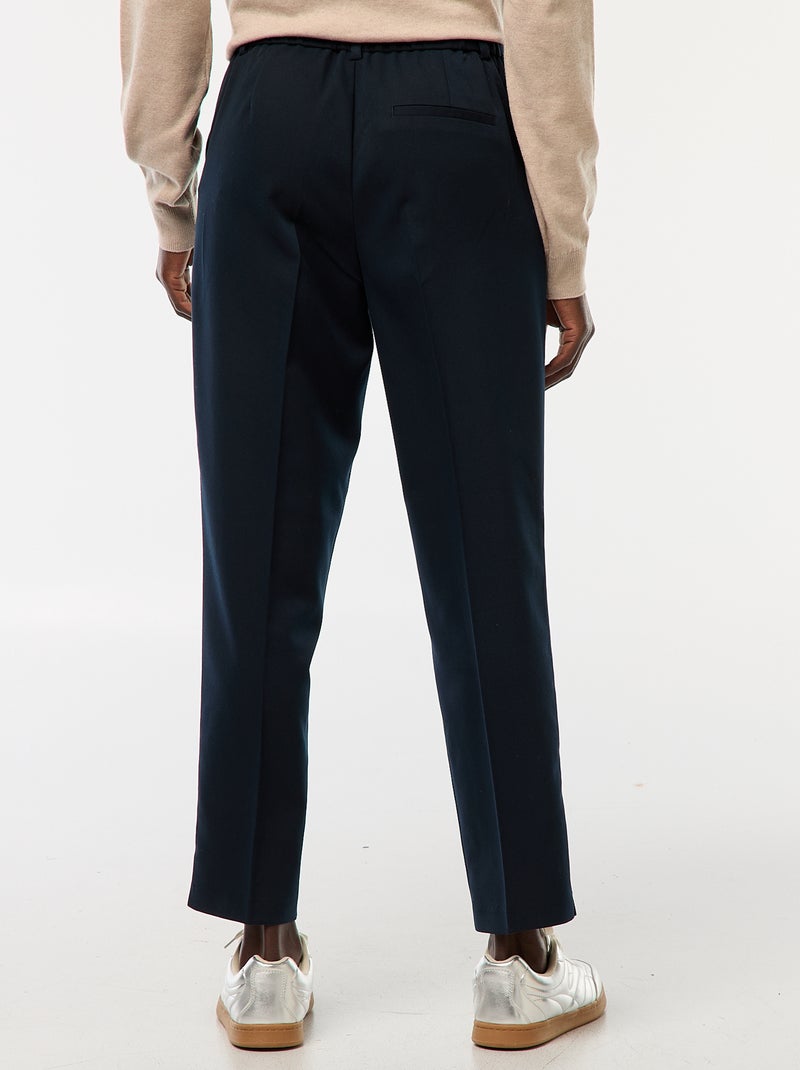 Pantalon cigarette uni avec 2 poches Bleu - Kiabi