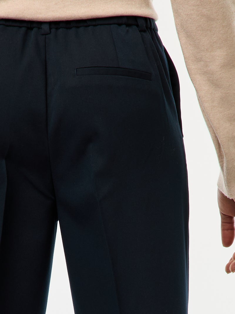 Pantalon cigarette uni avec 2 poches Bleu - Kiabi