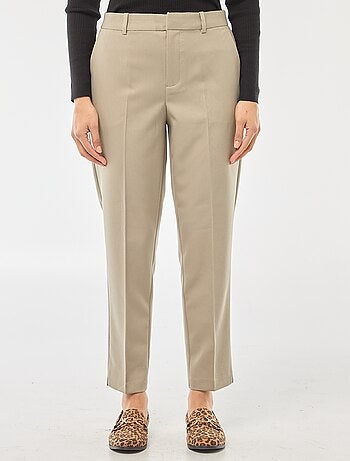 Pantalon cigarette uni avec 2 poches