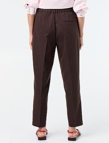 Pantalon cigarette uni pour femme