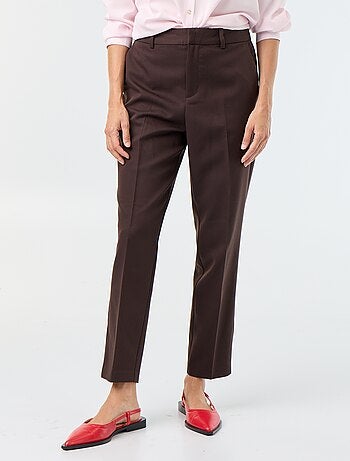 Pantalon cigarette uni pour femme
