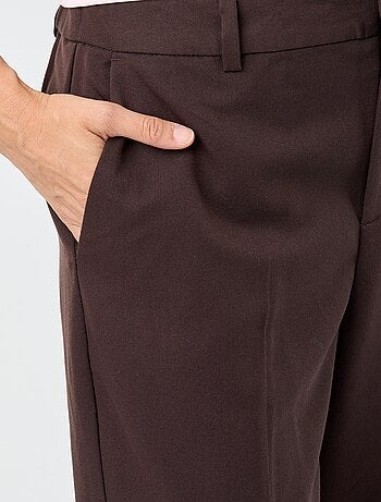 Pantalon cigarette uni pour femme