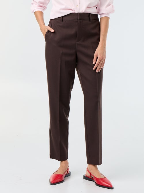 Pantalon cigarette uni avec 2 poches - Kiabi