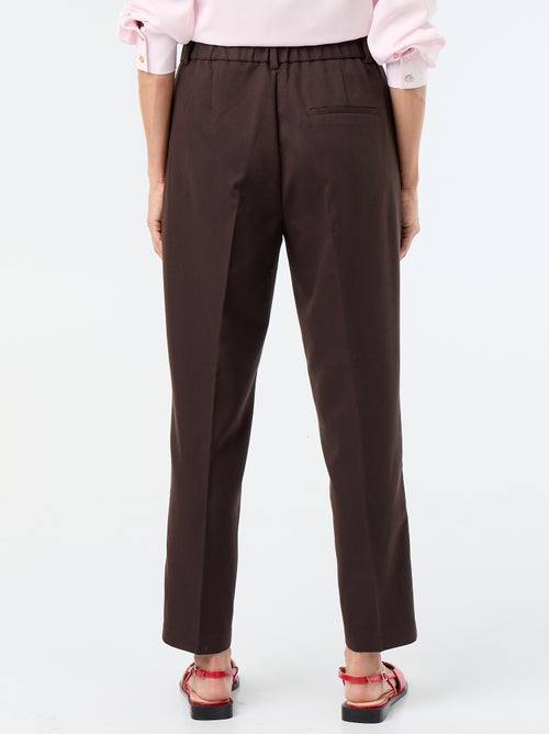 Pantalon cigarette uni avec 2 poches - Kiabi