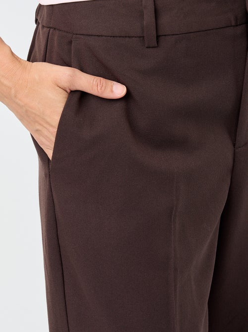 Pantalon cigarette uni avec 2 poches - Kiabi