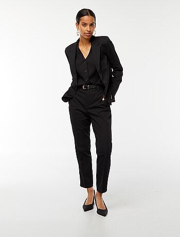 Pantalon cigarette uni avec 2 poches