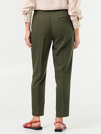Pantalon cigarette uni pour femme