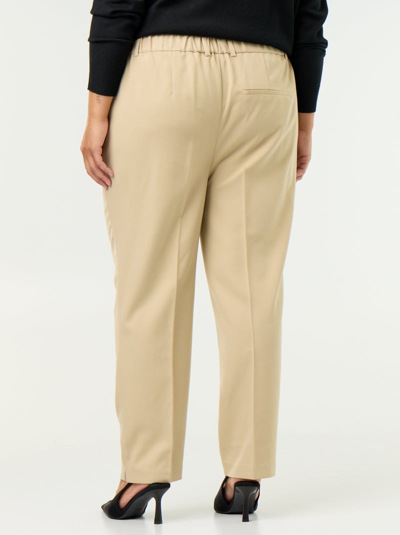 Pantalon cigarette uni Beige - Kiabi