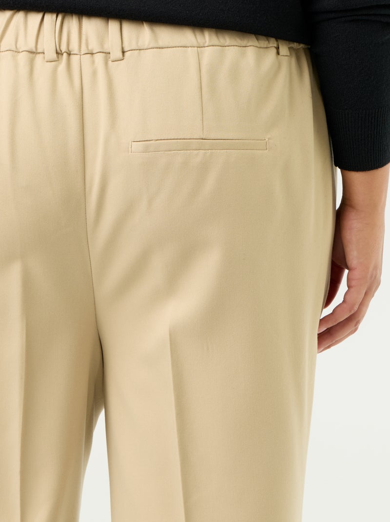 Pantalon cigarette uni Beige - Kiabi