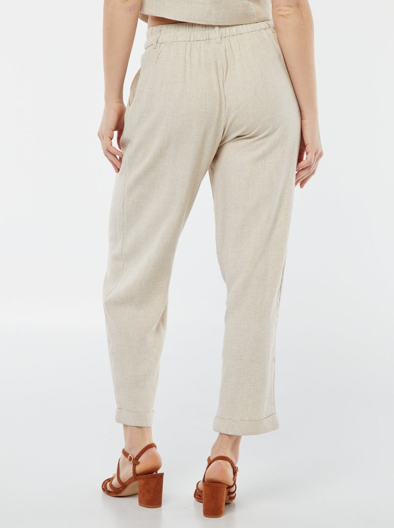 Pantalon cigarette uni Blanc - Kiabi