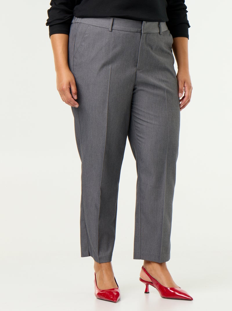 Pantalon cigarette uni Gris - Kiabi