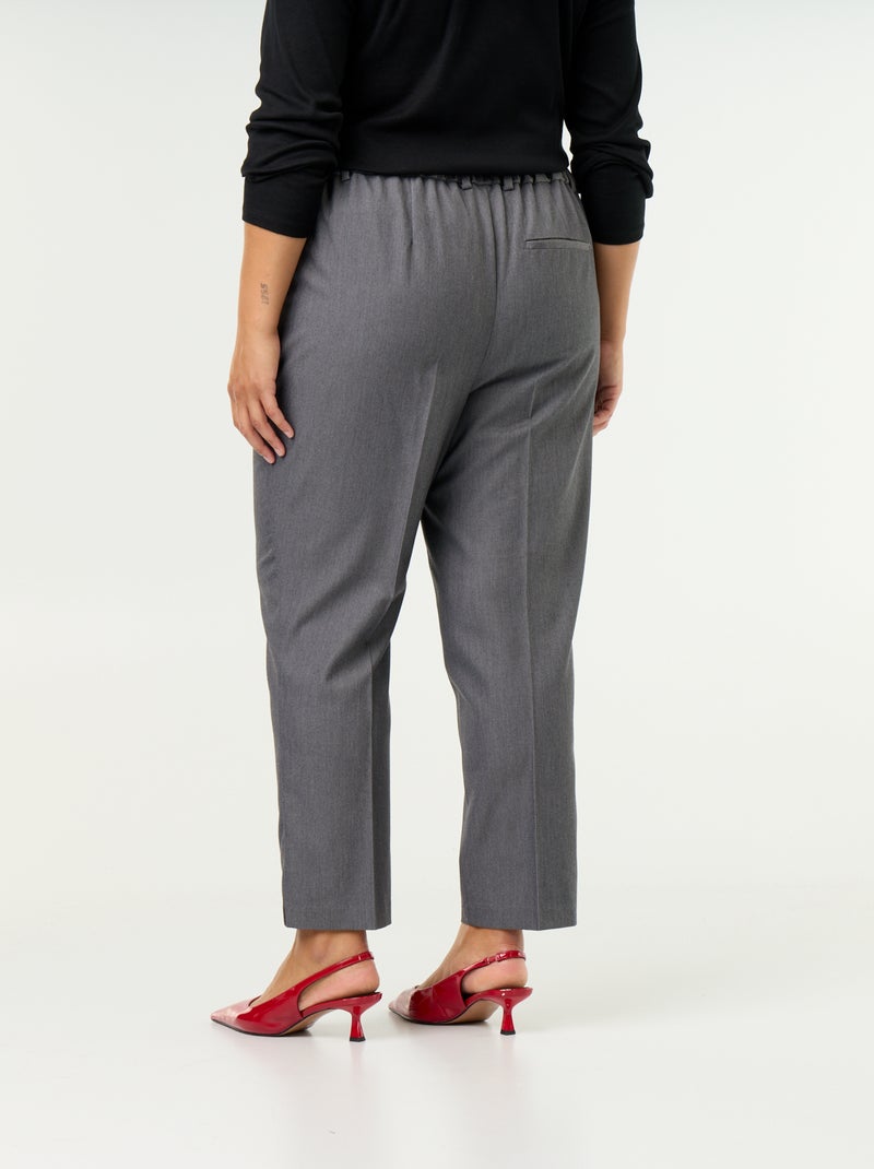 Pantalon cigarette uni Gris - Kiabi