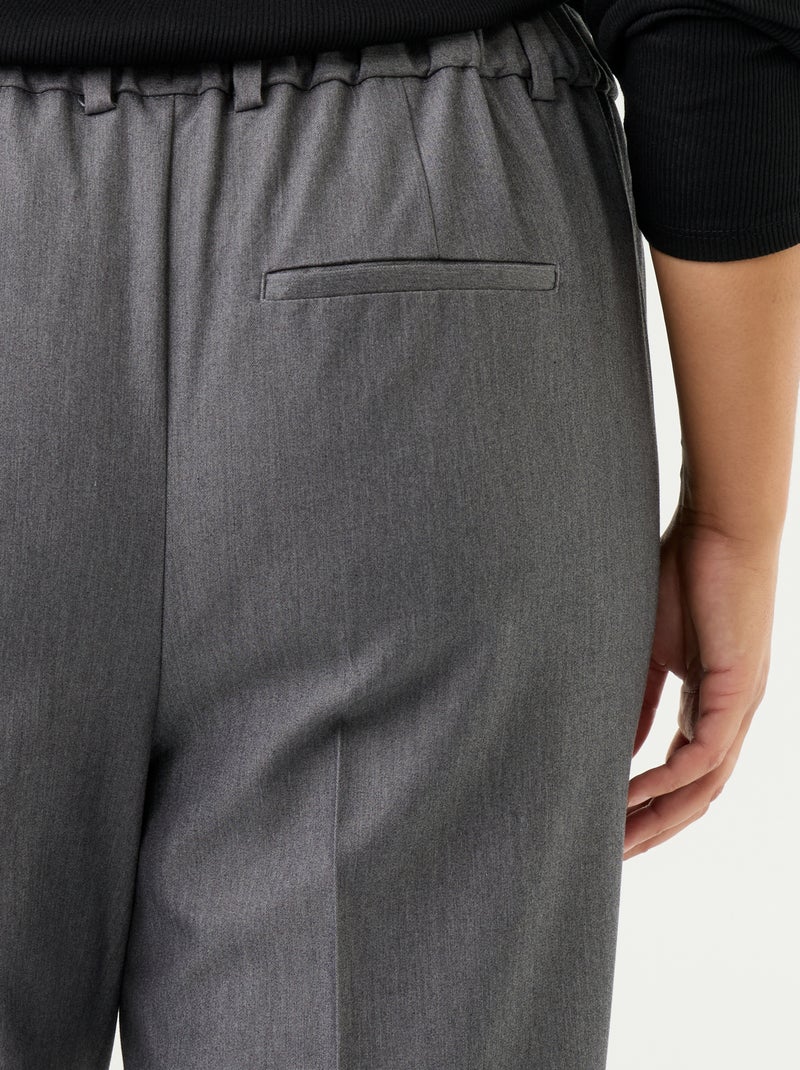 Pantalon cigarette uni Gris - Kiabi