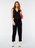 Pantalon cigarette uni NOIR - Kiabi
