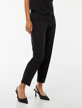 Pantalon cigarette uni pour femme