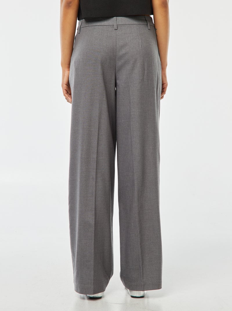 Pantalon city large à pinces Gris - Kiabi
