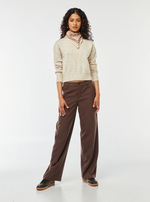 Pantalon city large à pinces - Kiabi