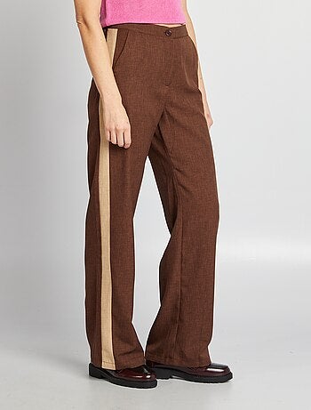 Pantalon city large avec bandes sur les côtés