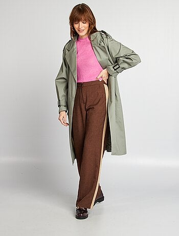 Pantalon city large avec bandes sur les côtés