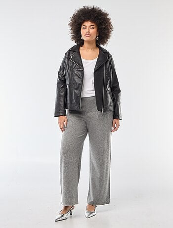 Pantalon confort en maille côtelée