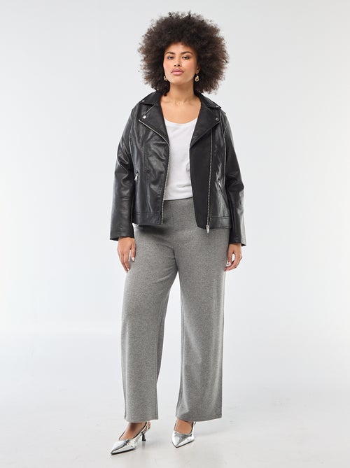 Pantalon confort en maille côtelée - Kiabi