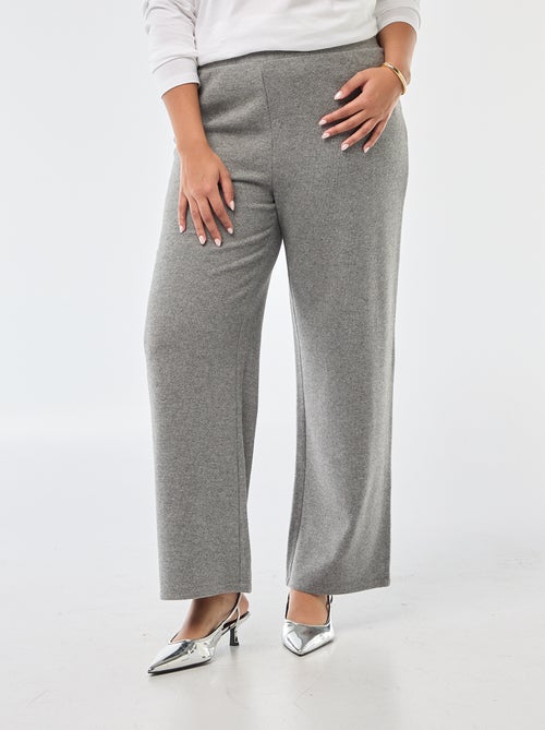 Pantalon confort en maille côtelée - Kiabi