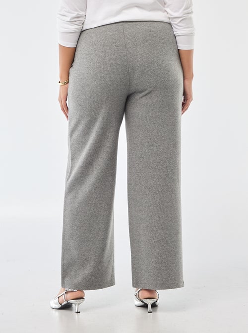 Pantalon confort en maille côtelée - Kiabi