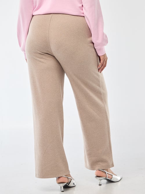 Pantalon confort en maille côtelée - Kiabi