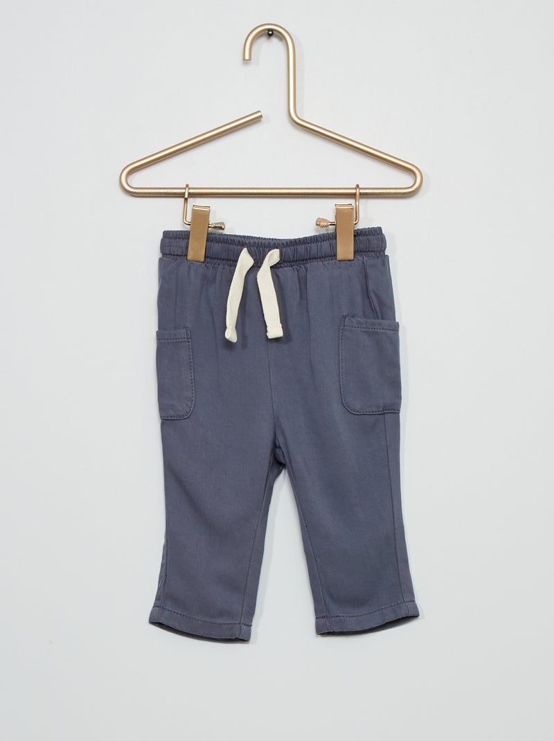 Pantalon confort en viscose gris - Kiabi