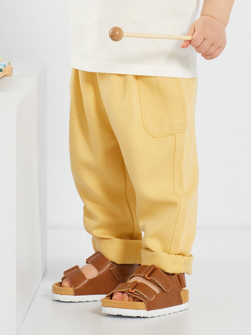 Pantalon confort en viscose jaune - Kiabi