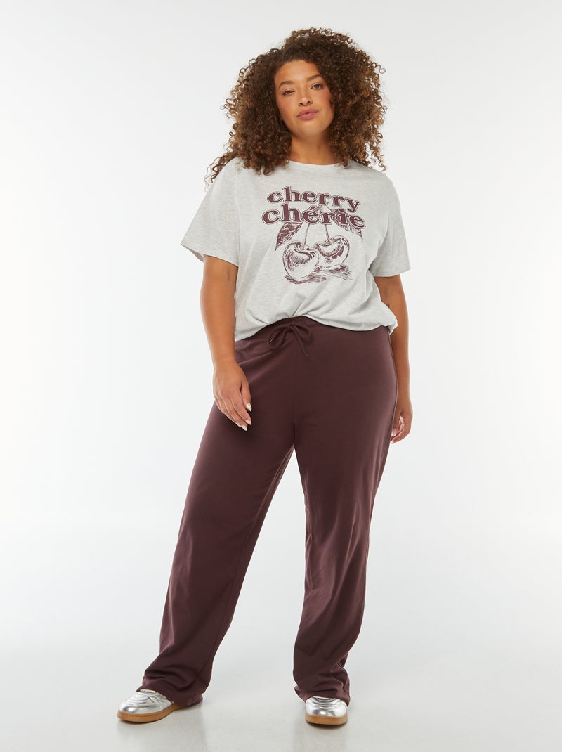 Pantalon confort fin Violet - Kiabi