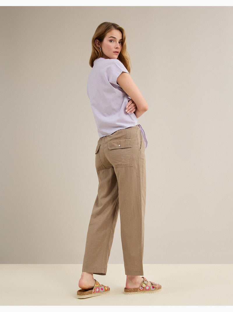 Pantalon contenant du lin, MO Fashion Beige - Kiabi