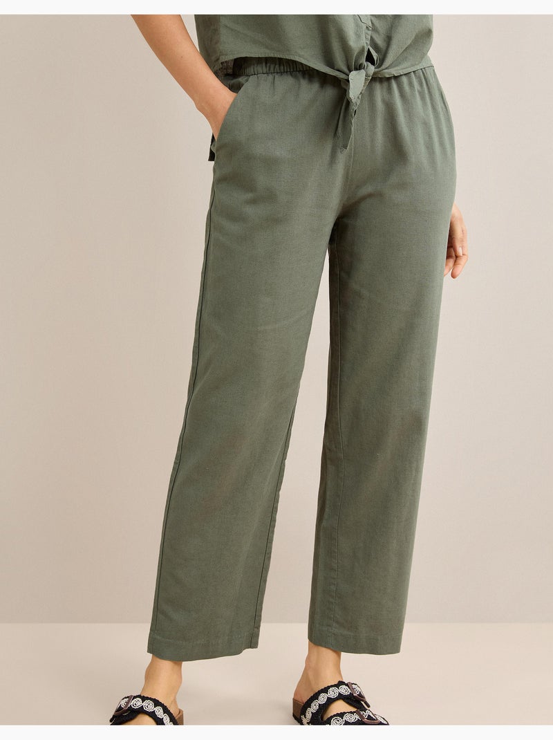 Pantalon contenant du lin, MO Fashion Vert - Kiabi