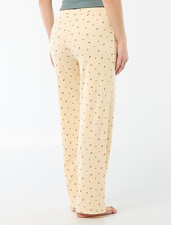 Pantalon côtelé de nuit all-over 'fleur'