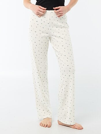 Pantalon côtelé de nuit all-over 'fleur'