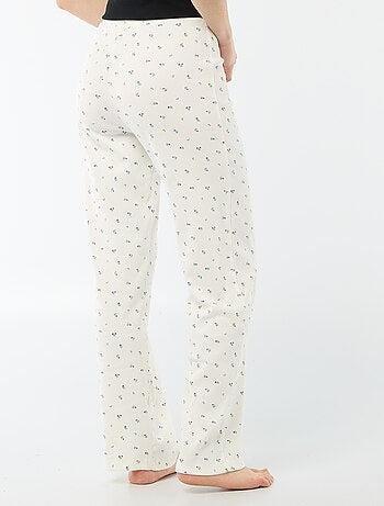 Pantalon côtelé de nuit all-over 'fleur'