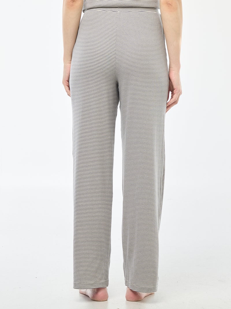 Pantalon côtelé de nuit all-over 'fleur' Bleu - Kiabi