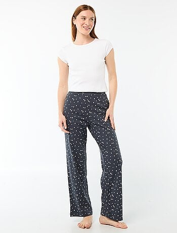 Pantalon côtelé de nuit all-over 'fleur'