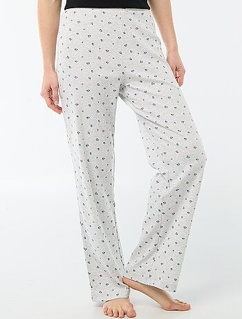 Pantalon côtelé de nuit all-over 'fleur'