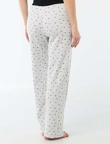 Pantalon côtelé de nuit all-over 'fleur'