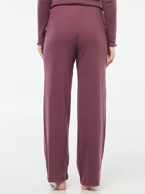 Pantalon côtelé de nuit all-over 'fleur' - Kiabi