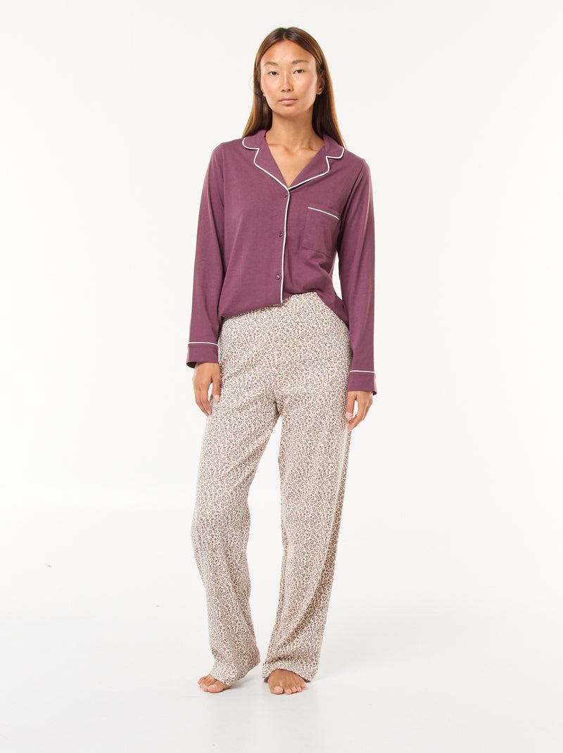 Pantalon côtelé de nuit Blanc - Kiabi