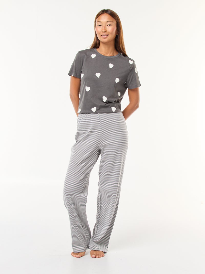 Pantalon côtelé de nuit Bleu - Kiabi