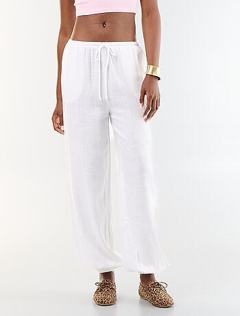 Pantalon coupe balloon uni avec 2 poches