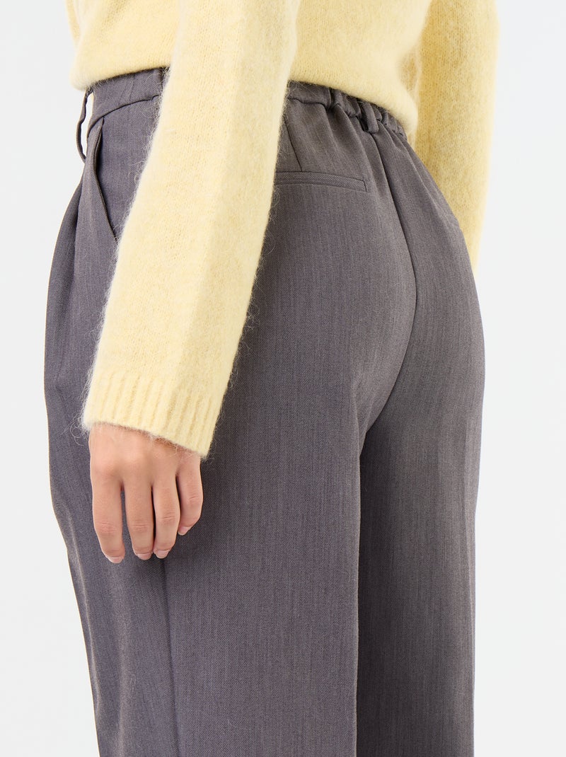 Pantalon coupe carotte taille haute Gris - Kiabi