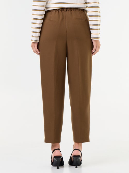 Pantalon coupe carotte taille haute - Kiabi
