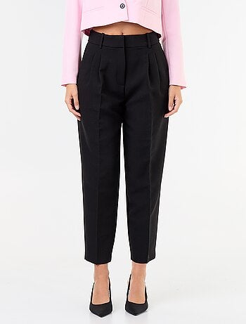 Pantalon coupe carotte taille haute