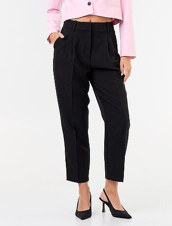 Pantalon coupe carotte taille haute