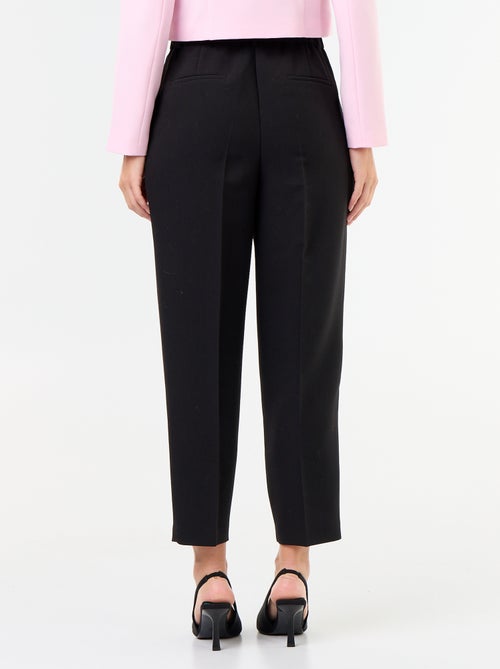 Pantalon coupe carotte taille haute - Kiabi